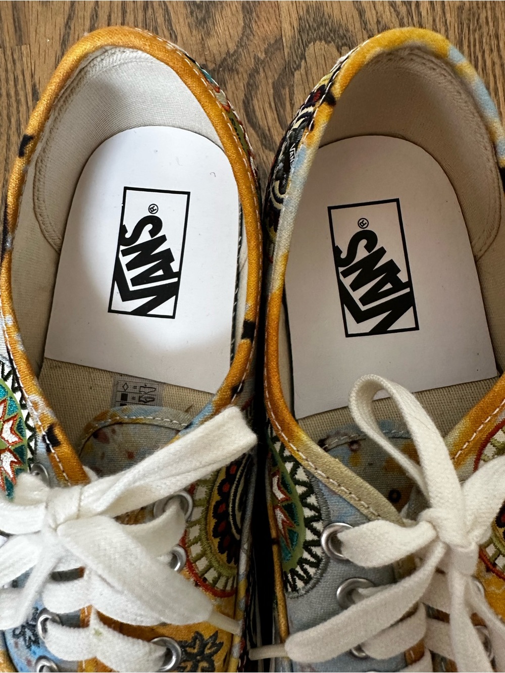 Vans Women's Multi-Color Patterned Canvas Sneakers - Yellow, Green, Blue Accents - Picture 4 of 7